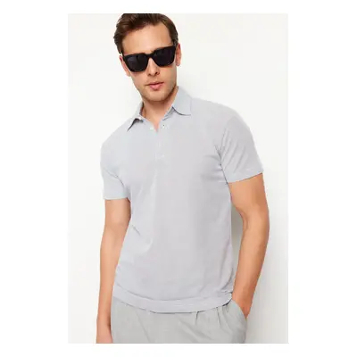 Trendyol White Regular/Normal Cut Textured Polo Neck T-shirt