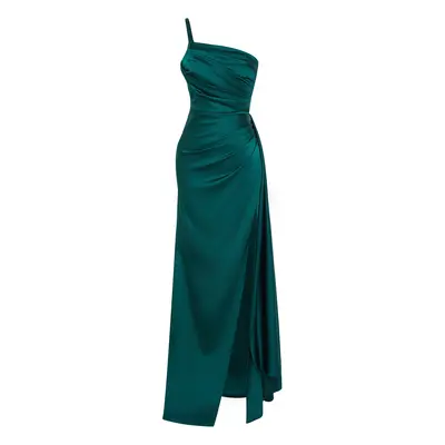 Trendyol Emerald Green Woven Long Evening Evening Dress