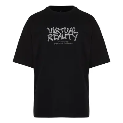 Trendyol Black Oversize/Wide Cut Short Sleeve T-shirt