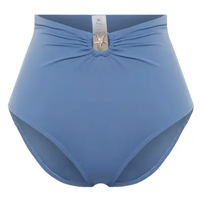 Trendyol Blue Premium Accessory High Waist Hipster Bikini Bottom