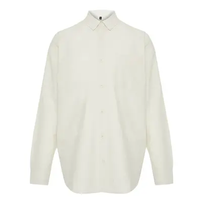 Trendyol Ecru Oversize Fit Textured Fabric Shirt