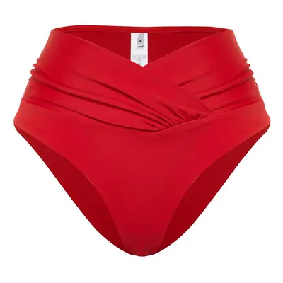 Trendyol Red V-Cut High Waist Regular Bikini Bottom