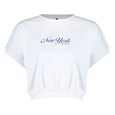 Trendyol White 100% Cotton Premium Motto Printed Knitted T-Shirt