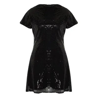 Trendyol Curve Black Sequined Woven Dress