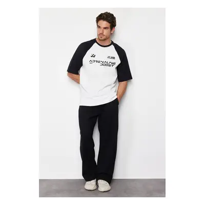 Trendyol Black Oversize Fit 100% Cotton Printed T-Shirt