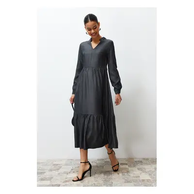 Trendyol Anthracite Lyosell Denim Maxi Dress