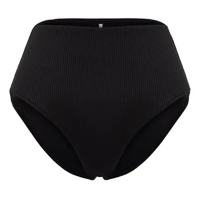 Trendyol Black Textured High Waist Hipster Bikini Bottom