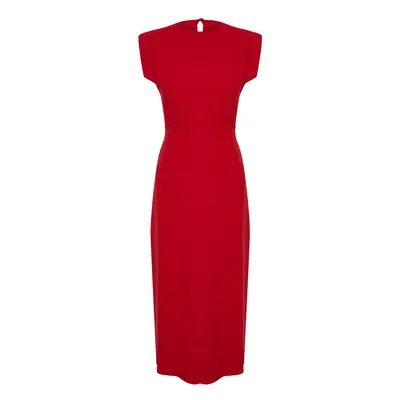 Trendyol Red A-line Crew Neck Sleeveless Aerobin Midi Woven Dress