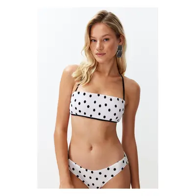 Trendyol Polka Dot Strapless Bikini Top