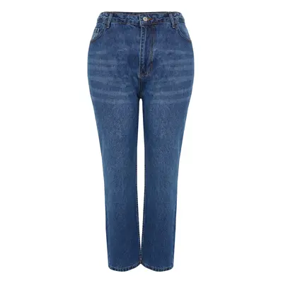 Trendyol Curve Blue High Waist Mom Fit Jeans