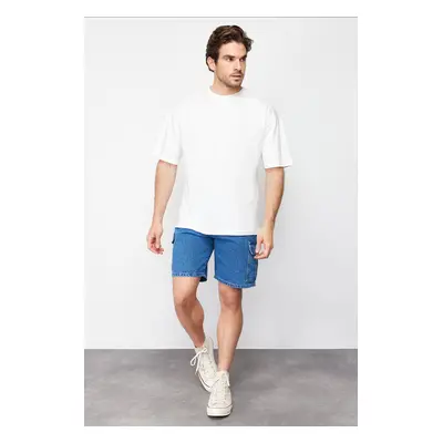 Trendyol Blue Regular Fit Cargo Pocket Denim Shorts