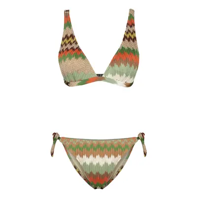 Trendyol Geometric Patterned Triangle Tie Textured Regular Bikini Set