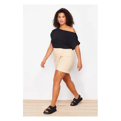 Trendyol Curve Mink Gabardine Mini Short Skirt