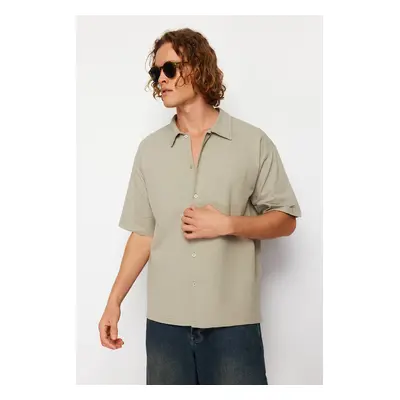 Trendyol Stone Regular Fit Short Sleeve Comfortable Flexible Knitted Shirt