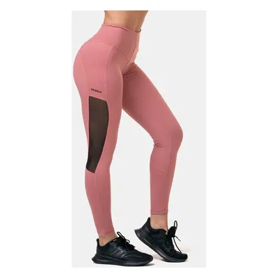 Dámské legíny Nebbia Mesh leggings high waist old rose