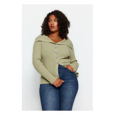 Trendyol Curve Dark Mint Knitwear Cardigan