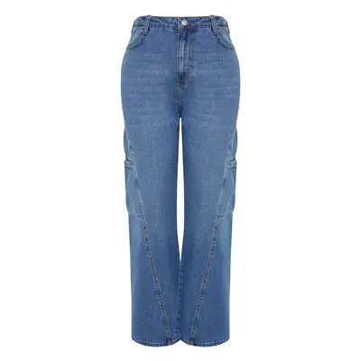 Trendyol Curve Light Blue Wide Cut Jeans