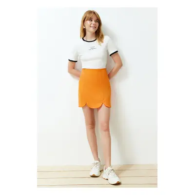 Trendyol Orange Slit Detailed Mini Length Woven Skirt