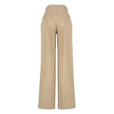 Trendyol Camel 100% Tencel™ Pleated Brown High Waist Wide Leg Jeans