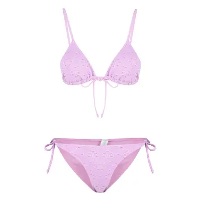 Trendyol Pink Triangle Tie Premium Fabric Regular Bikini Set