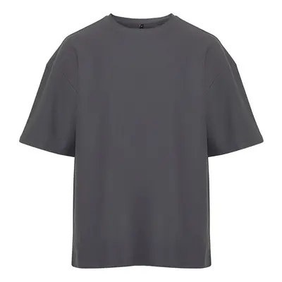 Trendyol Anthracite Oversize 100% Cotton Textured T-Shirt