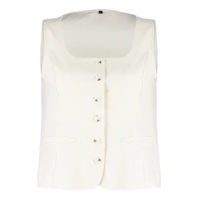 Trendyol Curve Beige Square Neck Linen Look Vest