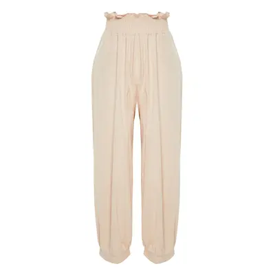 Trendyol Beige Woven 100% Cotton Beach Pants