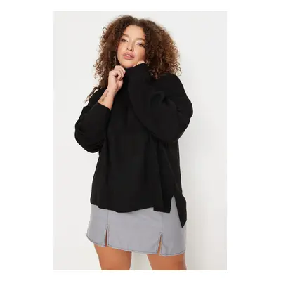 Trendyol Curve Black Slits in the Sides Knitwear Sweater