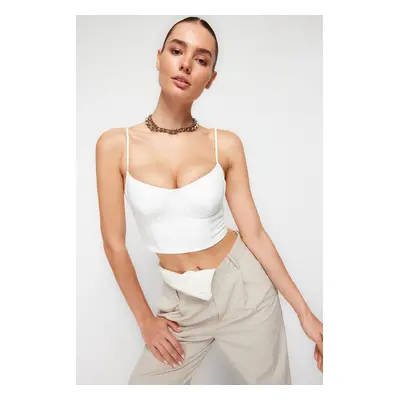 Trendyol Birdal White Crop Woven Bustier