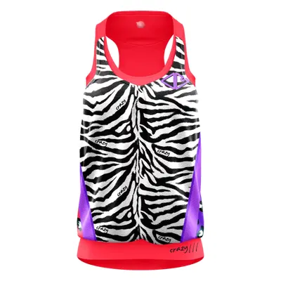 Dámské tílko Crazy Idea Top Break Black/Zebra