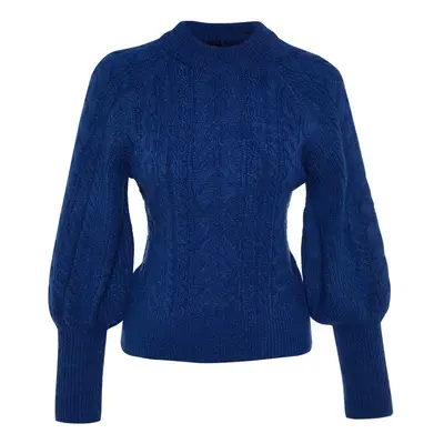 Trendyol Saks Soft Textured Hair Braided Knitwear Sweater