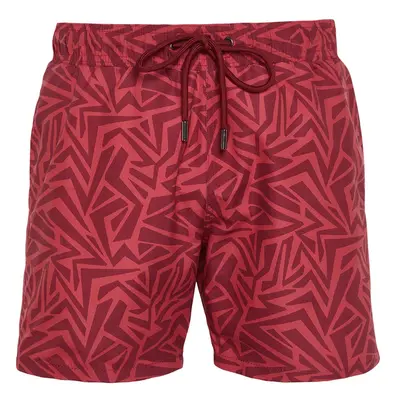 Trendyol Claret Red Standard Size Geometric Printed Swim Shorts