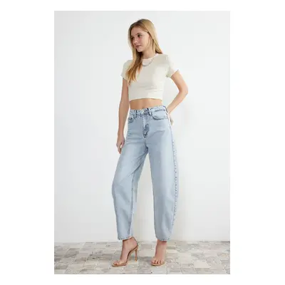 Trendyol Light Blue High Waist Barrel Jeans