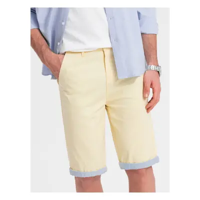 Ombre Men's chinos shorts with contrasting turn-up