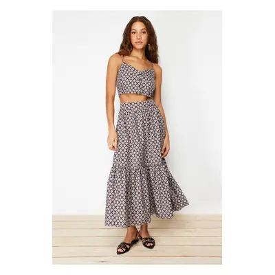 Trendyol Multicolored Patterned Flared Maxi Length Woven Skirt