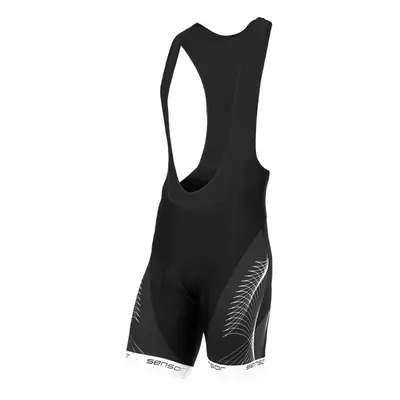 Pánské cyklistické kraťasy Sensor Cyklo Team Up Bibshort Black/White