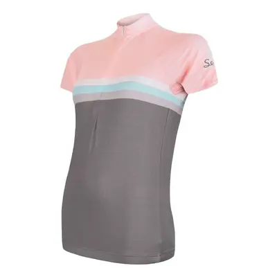 Dámský cyklistický dres Sensor Cyklo Summer Stripe Grey/Pink