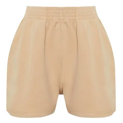 Trendyol Beige 100% Tencel™ Elastic Waist Denim Shorts