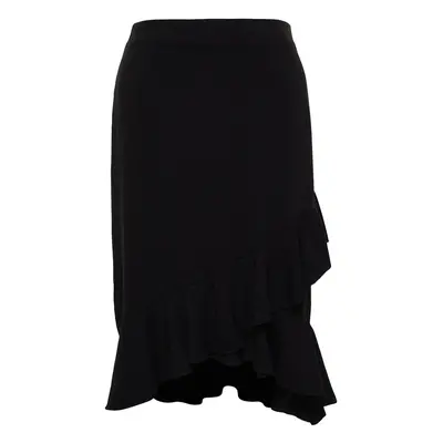 Trendyol Curve Black Midi Woven Skirt