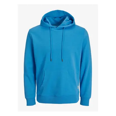 Modrá basic mikina kapucí Jack & Jones Basic - Pánské