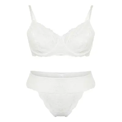 Trendyol Curve White Lace Underwear Set