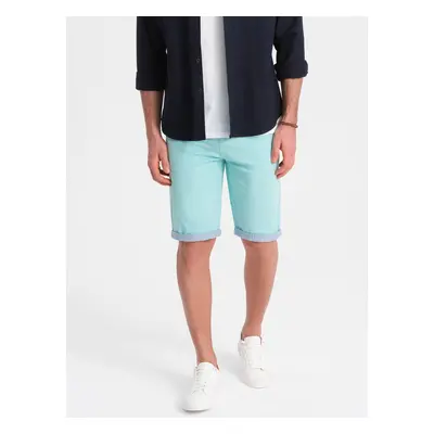 Ombre Men's chinos shorts with contrasting turn-up