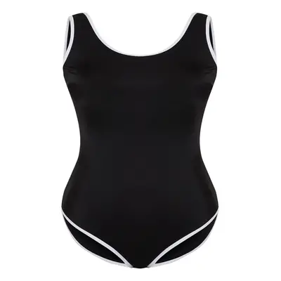 Trendyol Curve Black-White Bias Crew Neck Recovery Effect Swimsuit