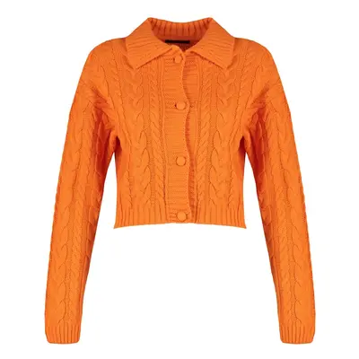 Trendyol Orange Crop Knitwear Cardigan