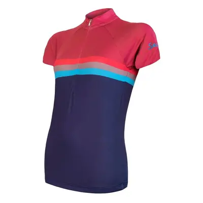 Dámský cyklistický dres Sensor Cyklo Summer Stripe Blue/Lilla