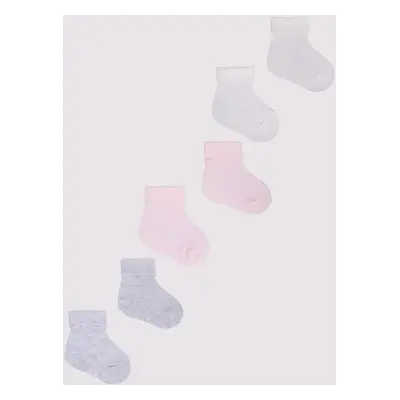 Yoclub Kids's Baby Girls' Turn Cuff Cotton Socks 3-Pack SKA-0009G-0000-002