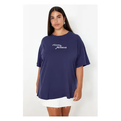 Trendyol Curve Purple Oversize Knitted T-Shirt