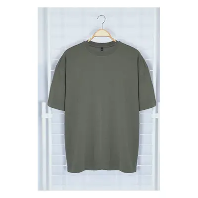 Trendyol Anthracite Oversize/Wide Cut More Sustainable Printed 100% Organic Cotton T-shirt