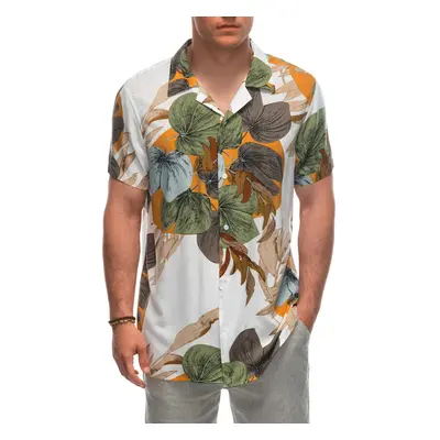 Ombre Men's viscose patterned short sleeve shirt OM-SHPS-0113