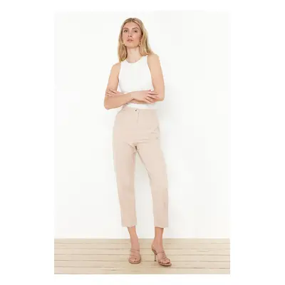 Trendyol Beige Cigarette Stitched Woven Trousers